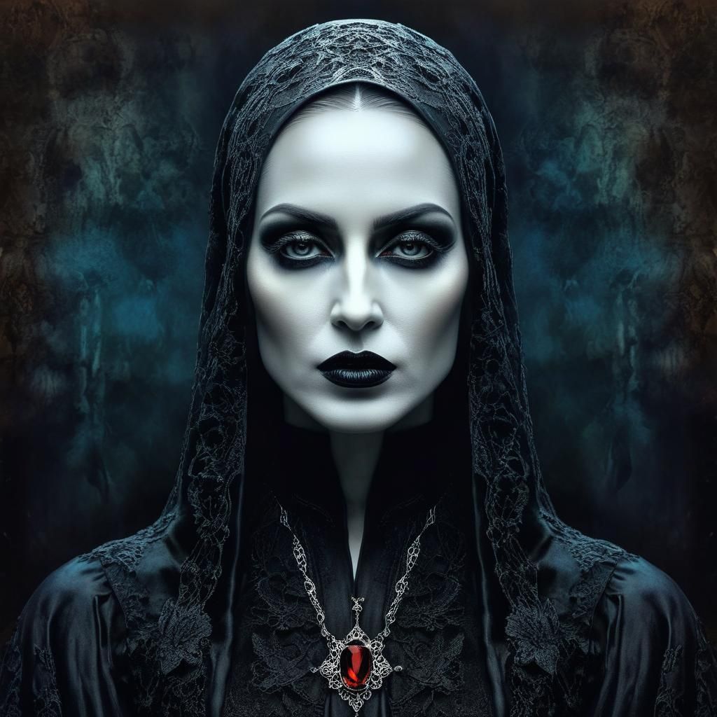 Dark Gothic Portrait of a Mysterious Figure