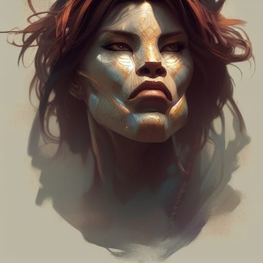 Detailed Lion Woman Portrait in Hyperrealistic Style