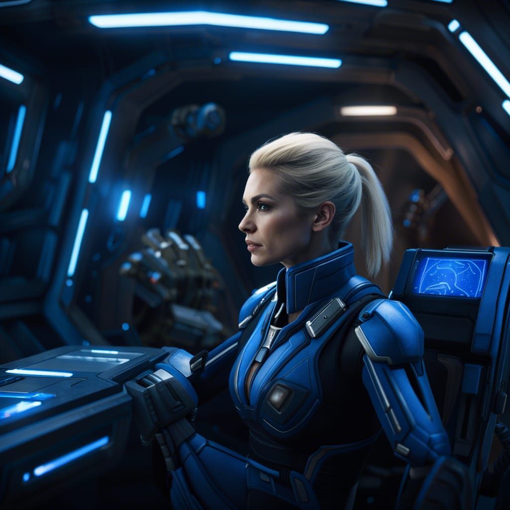 Commander Sheppard and Garrus in Spaceship Cockpit