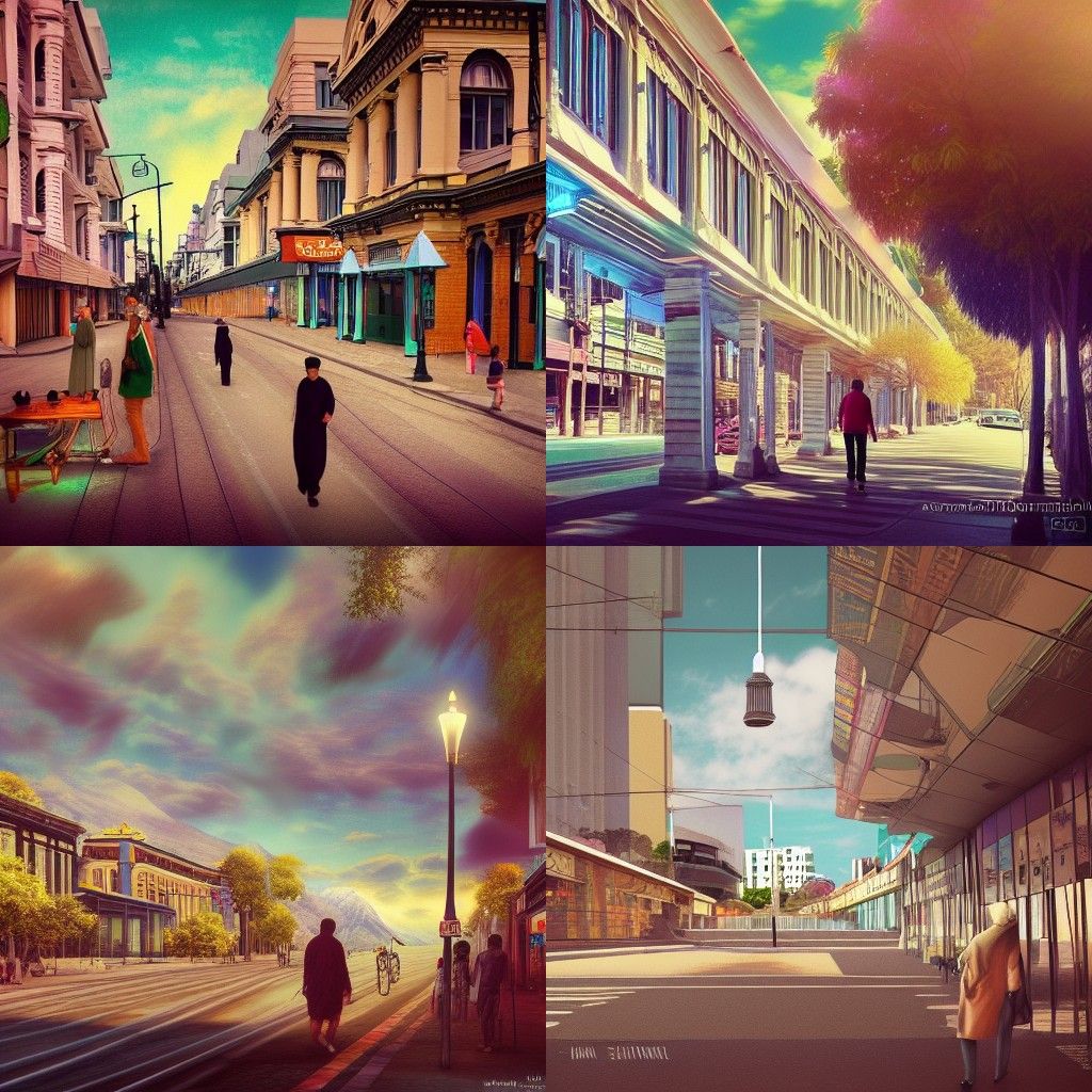 Wellington Street Scene: Matte Painting in Street Art Style