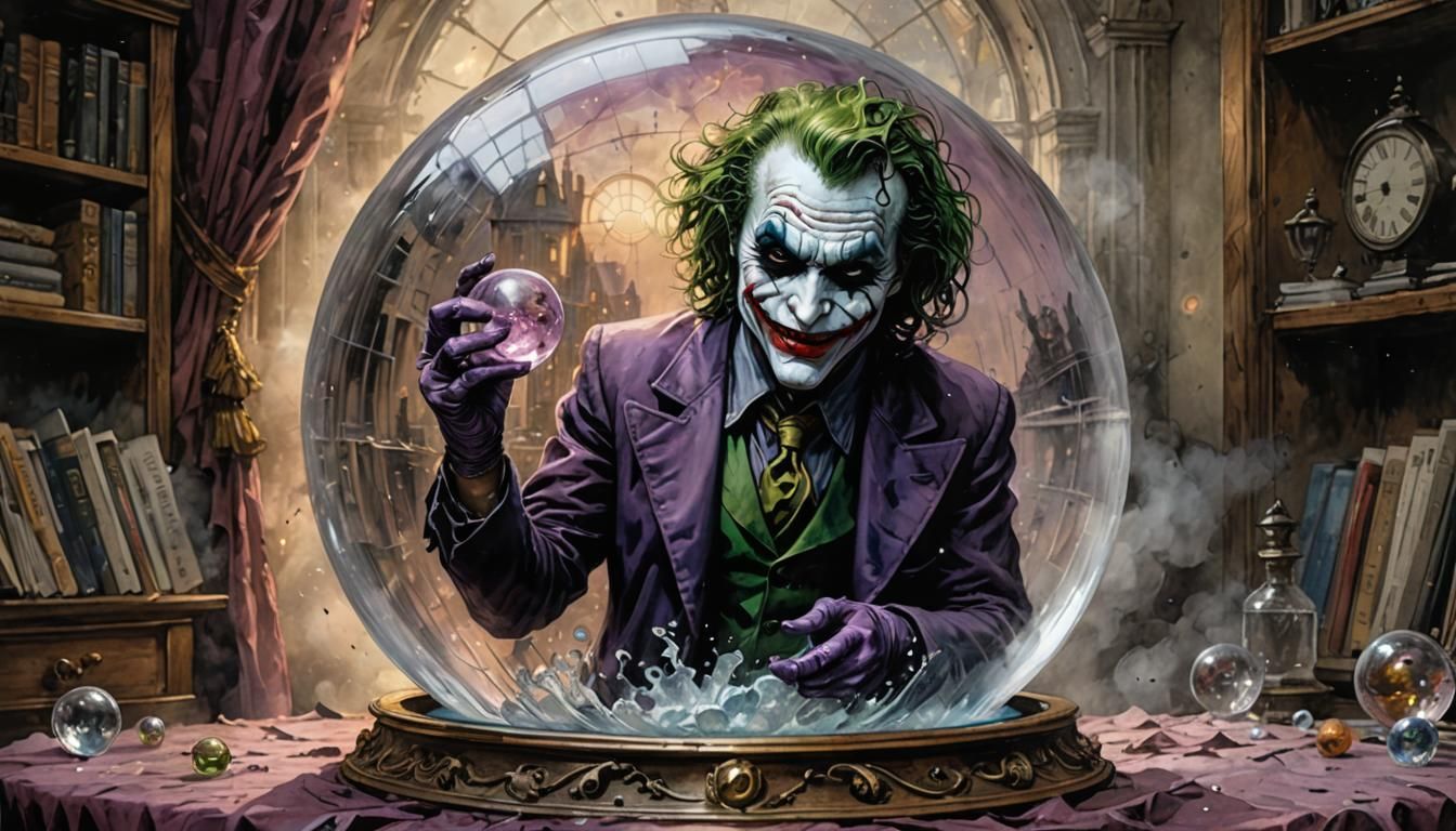 The Joker in Crystal Ball, Fantasy Art