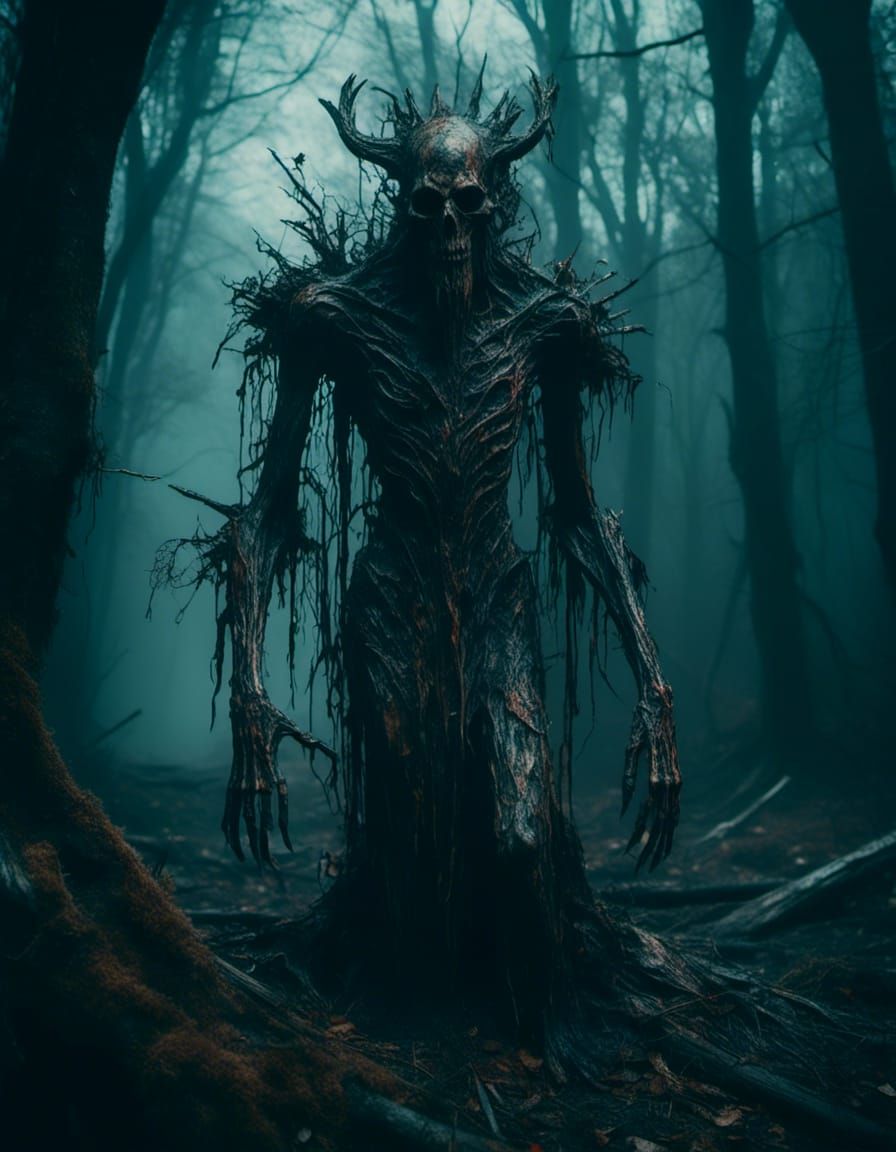 Macabre Forest God Concept Art in 8k