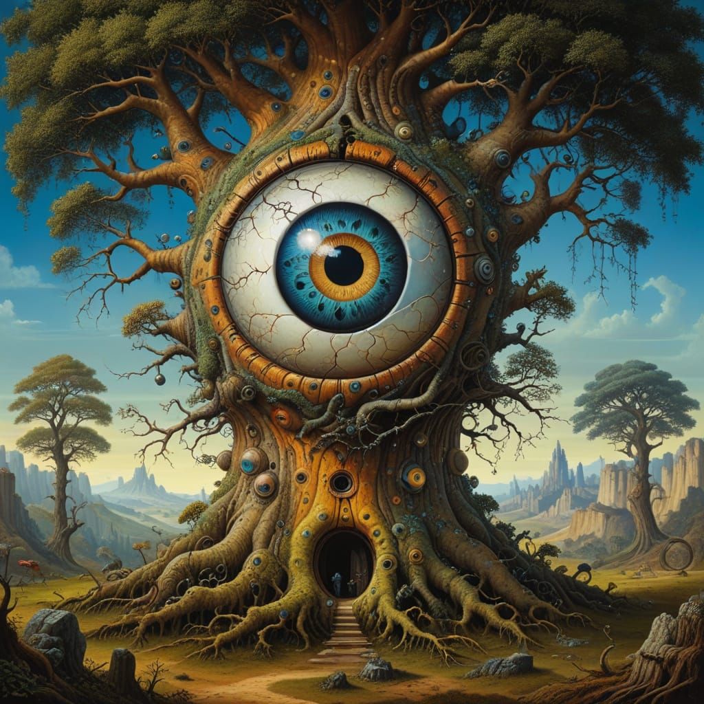 Surreal Eyeball Tree: A Dreamlike Fantasy