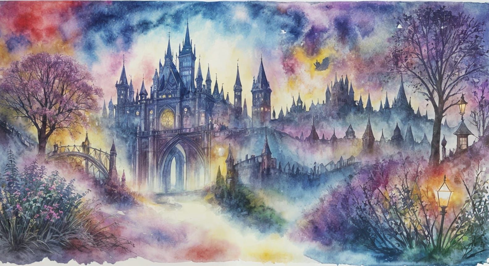 Enchanting Whimsical Kidcore Art in Watercolor