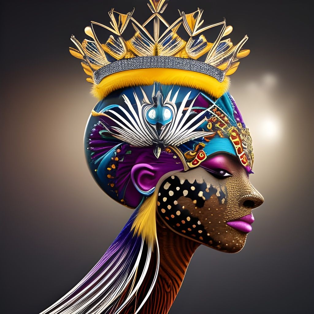 Dancing Crane Bird Woman with Galactic Lighting