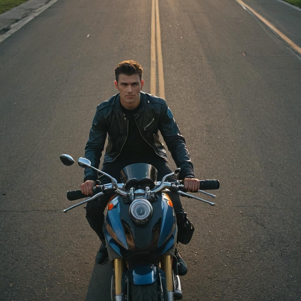 Cinematic Sport Bike Scene at Sunset