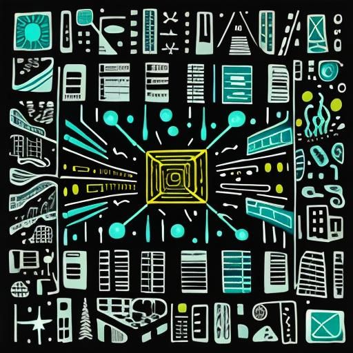 Bioluminescent Stick Figures in Naive Art Style