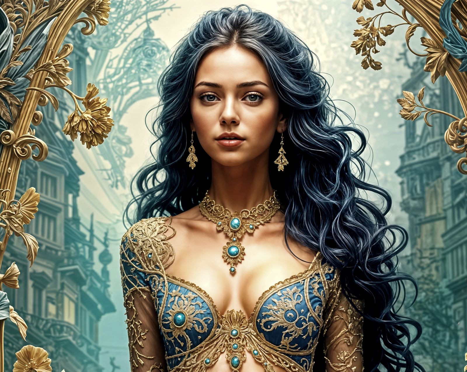 Hyperrealistic Portrait of a Beautiful Woman in Vibrant Fash...