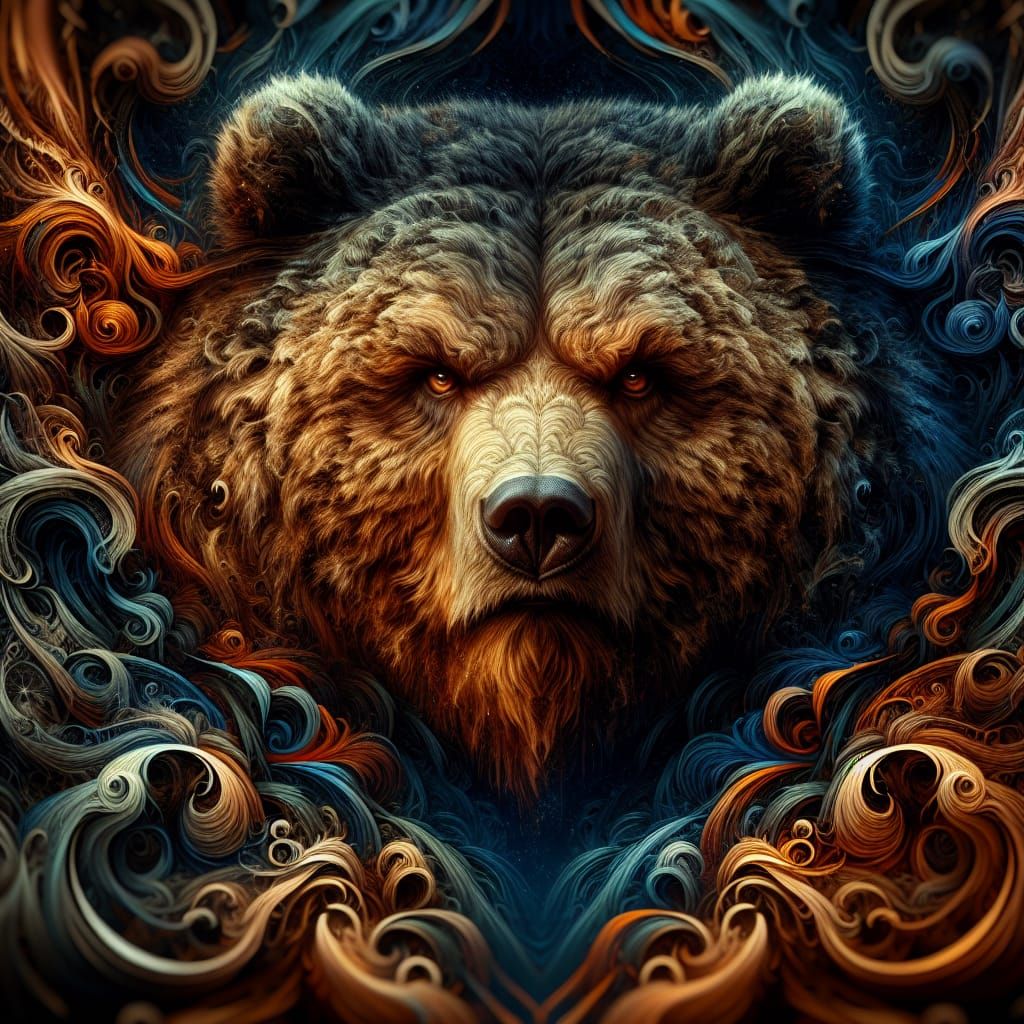 Grizzly Bear in Fantasy Matte Painting