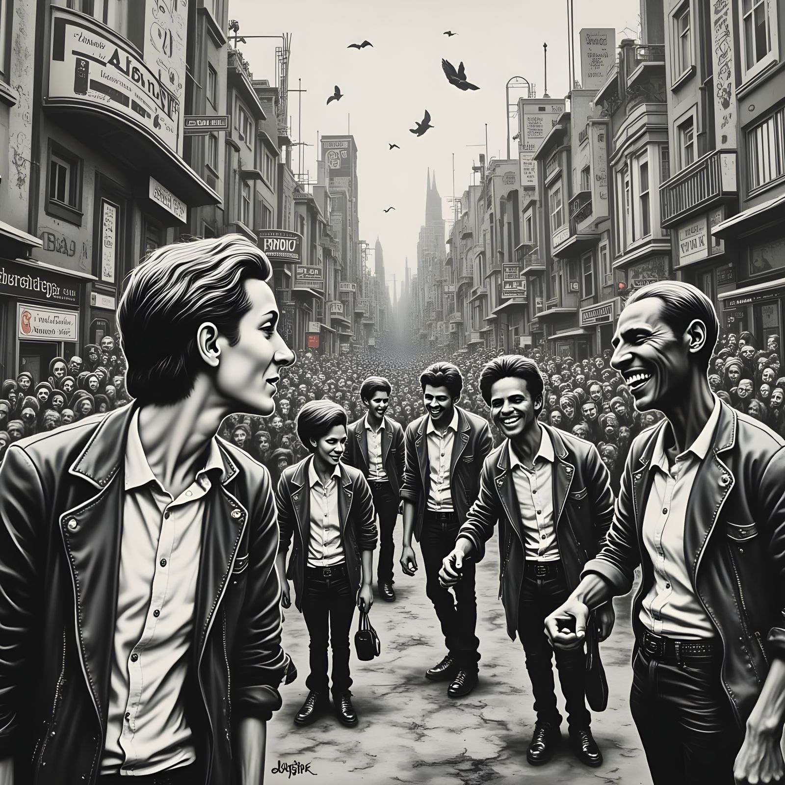 Twisted Tree in Urban Charcoal Style