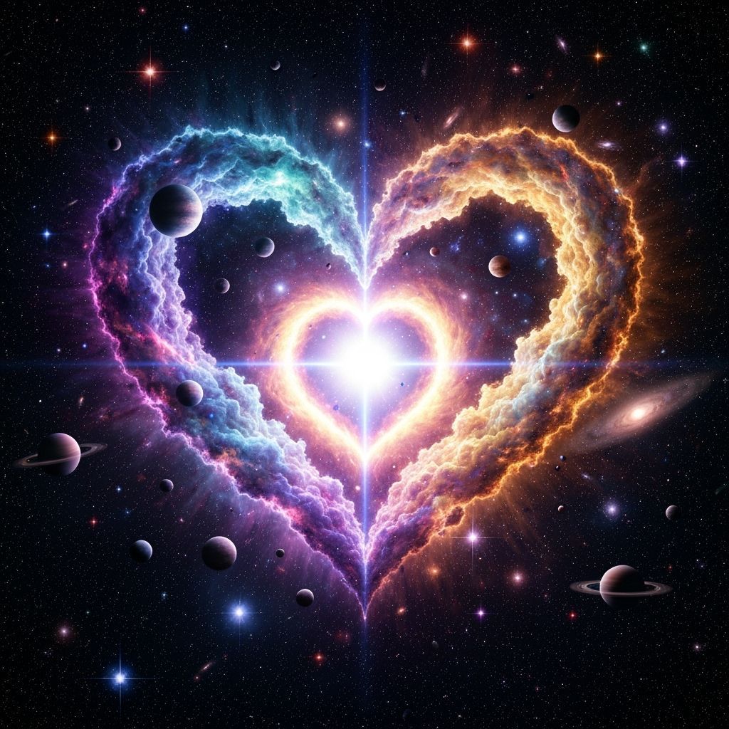 Cosmic Heart Nebula in Deep Space, 8K