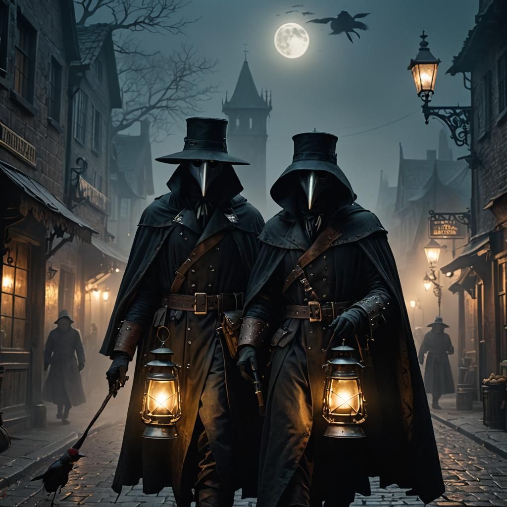 Plague doctors walking...