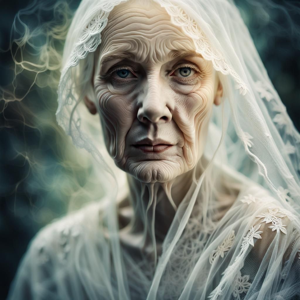 Ethereal Ghost Portrait in Oil Painting Style