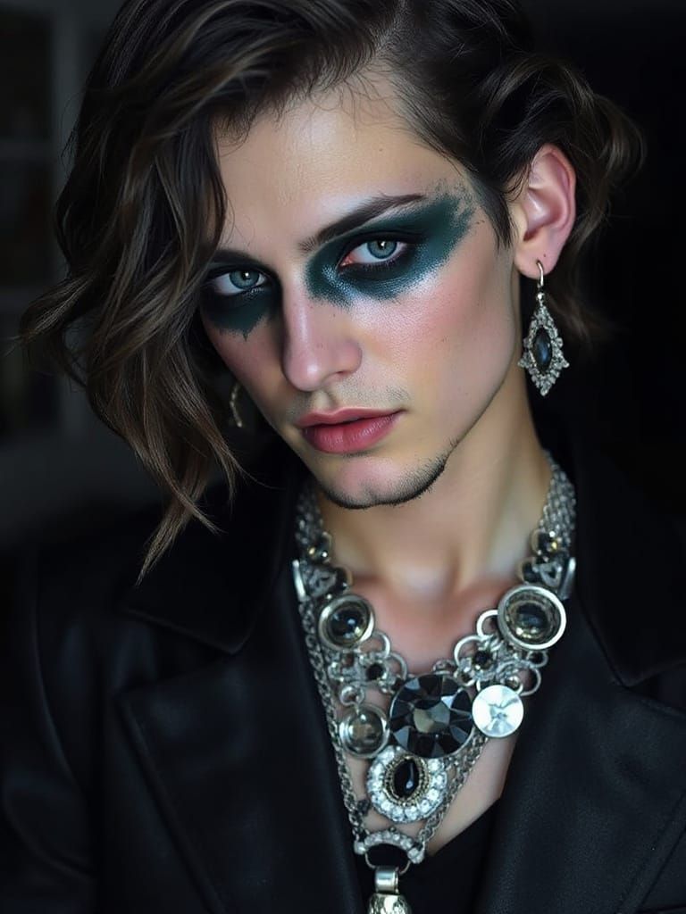 Goth Rockstar in Silver Elegance