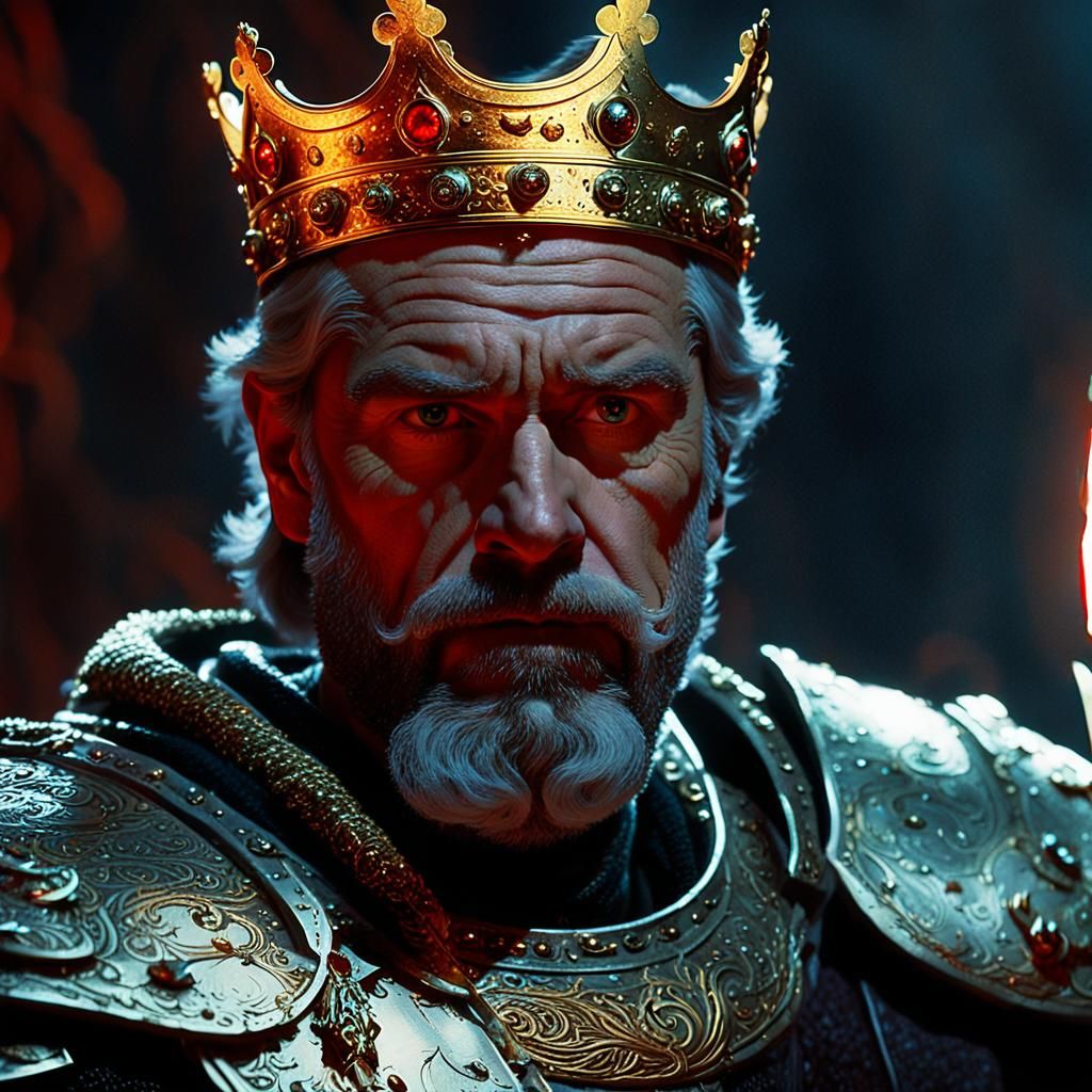 King with Golden Crown and Silver Blade