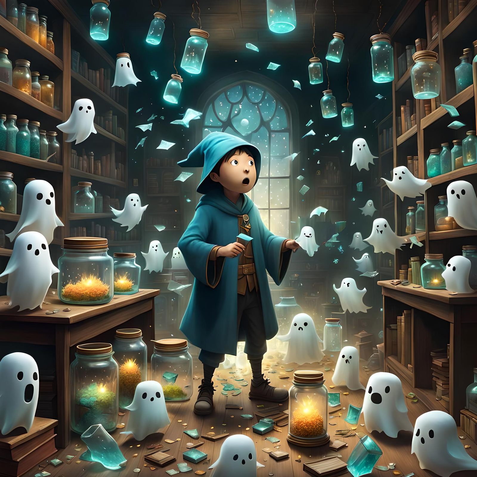 Cute Kawaii Ghost Illustration