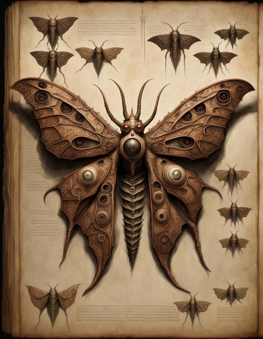 Mutant Alien Moth in Dark Surreal Style