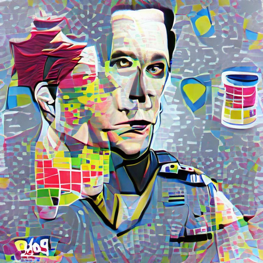 Commander Data Portrait in Pop Art Style