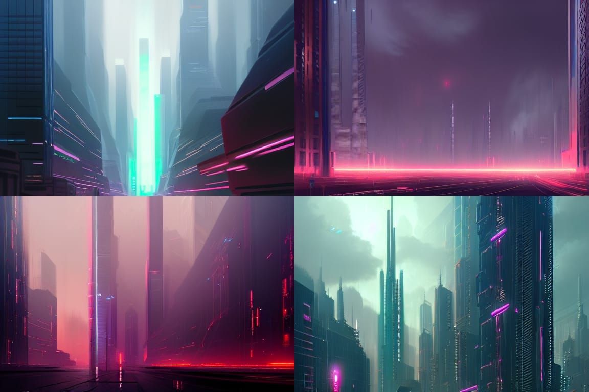 Neon Tech City Concept Art in 8K