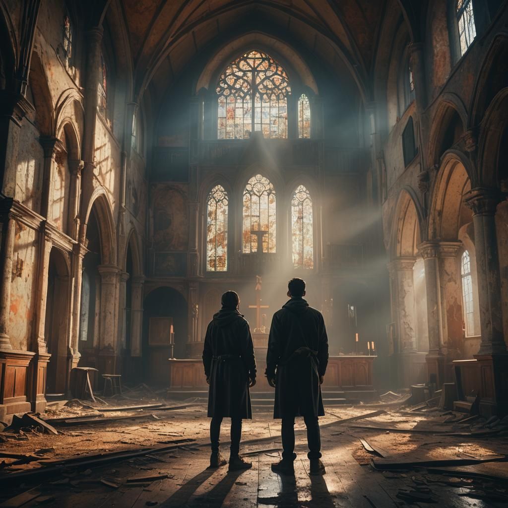 Openness in Abandoned Church: Hyper-Realistic Digital Art