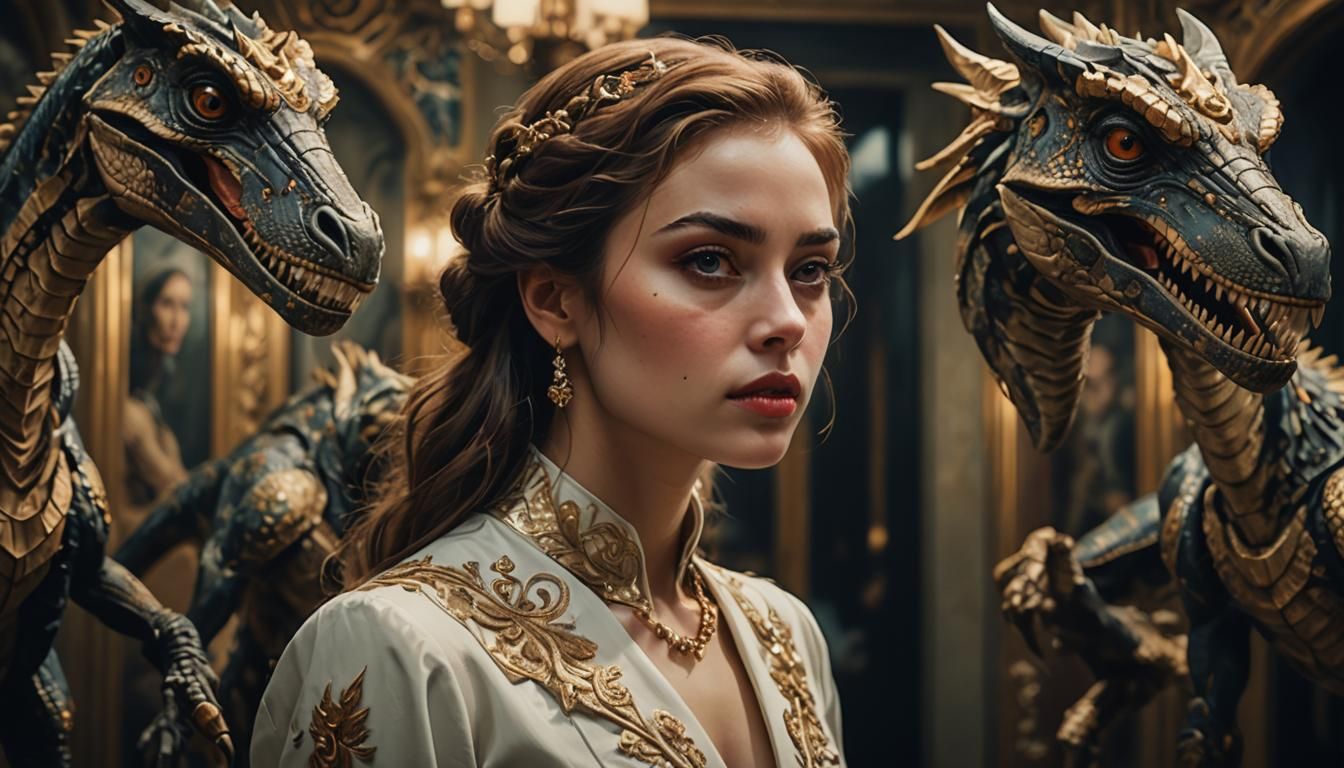 Arrogant Beauty: Elegant Digital Painting in Expressionism