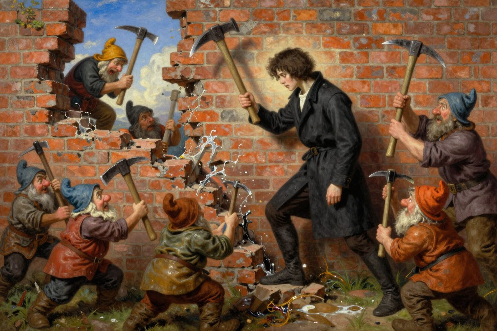 Mystical Surrealist Hermit Besieged by Dwarves