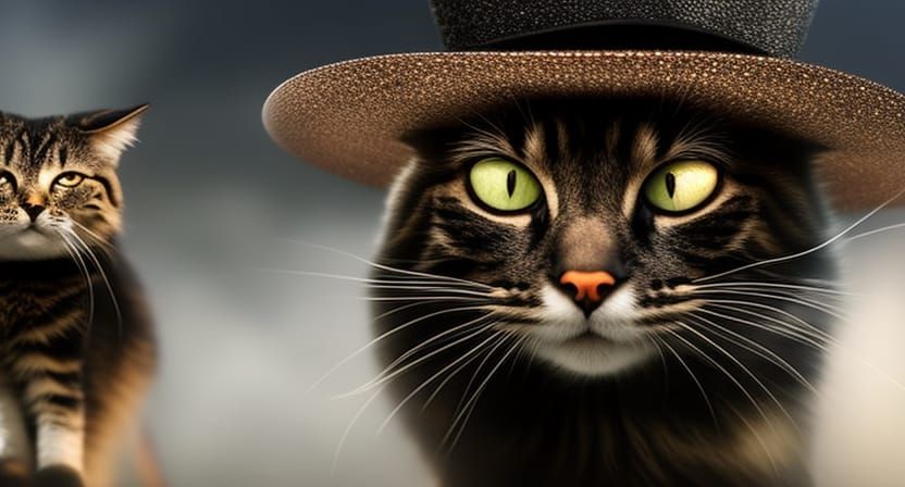 Wizard Cat Portrait in Digital Matte Painting Style