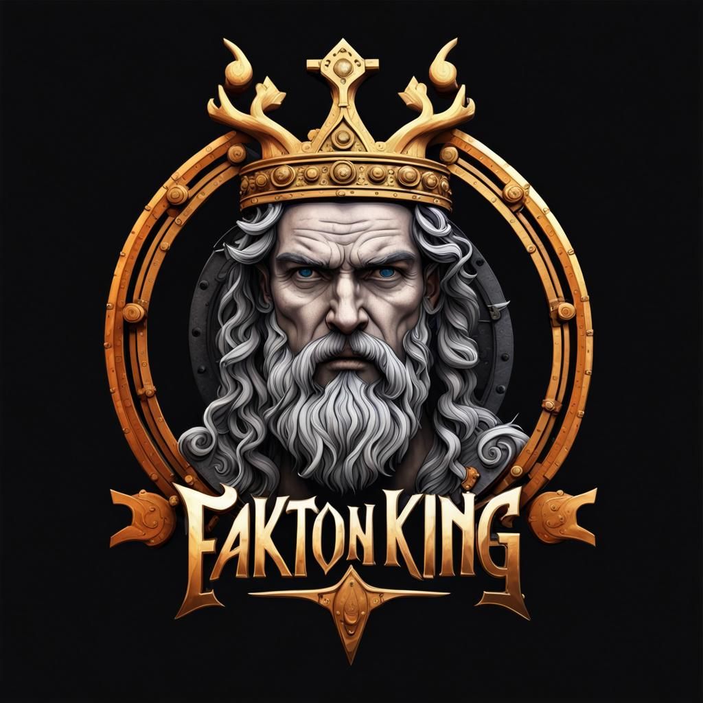 Steampunk Viking Logo with Iron Gate and Deer