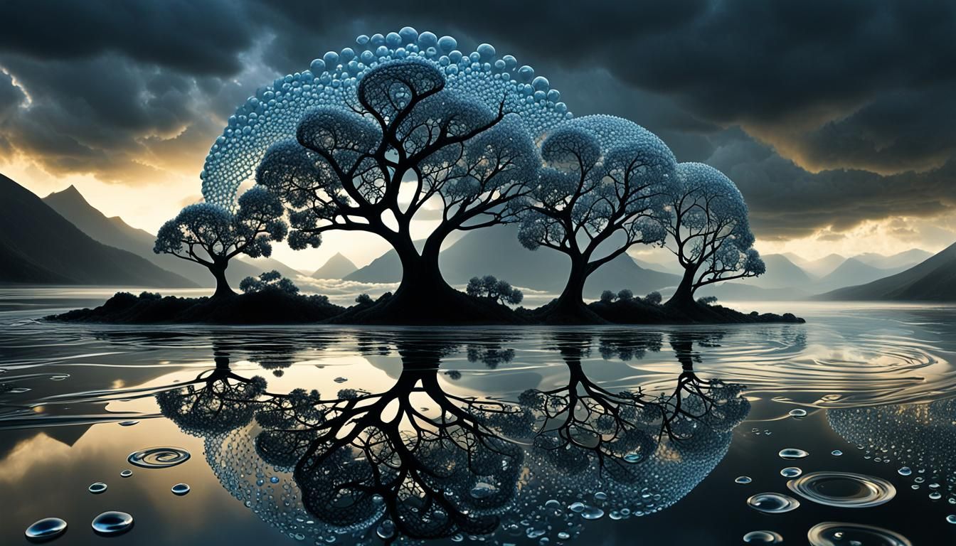 Fractal Droplets Reflecting Nature's Geometry