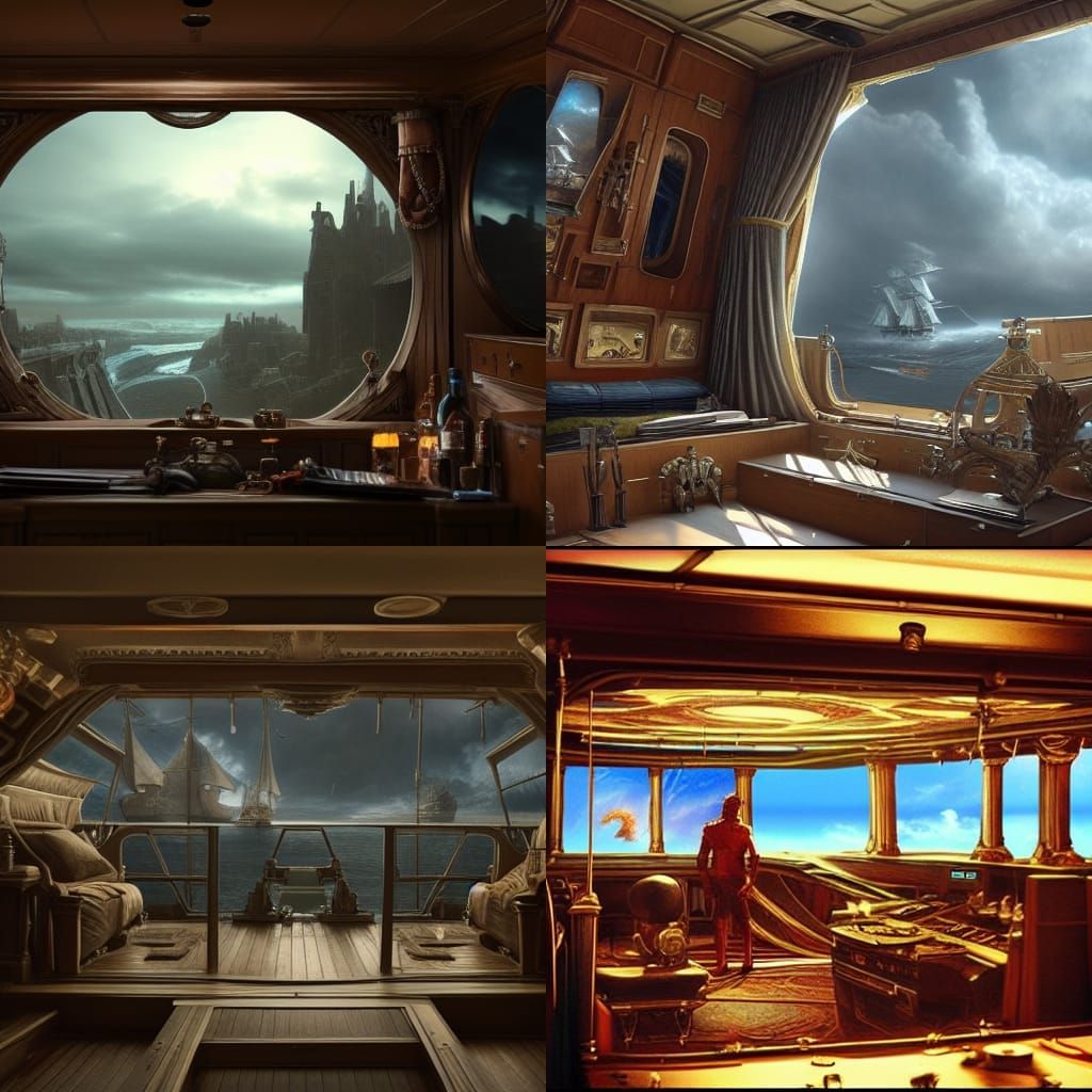 Dramatic View from Captain's Quarters: Digital Matte Paintin...
