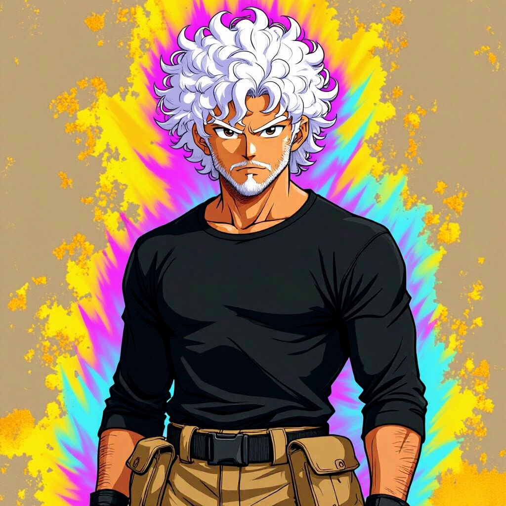 Middle Eastern Saiyan Hybrid with Black Hair