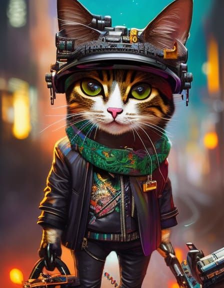 cyberpunk cat