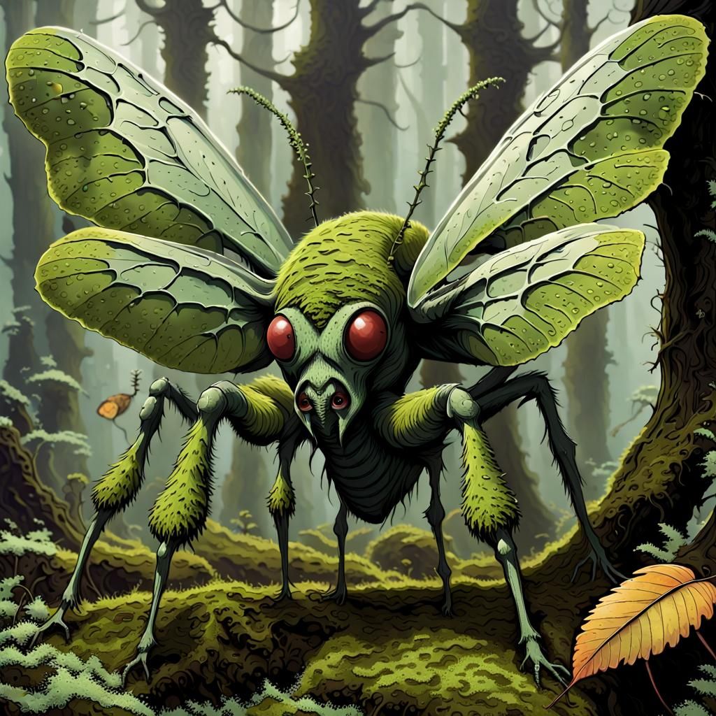 Gigantic Moss Insect Emitting Noxious Gas