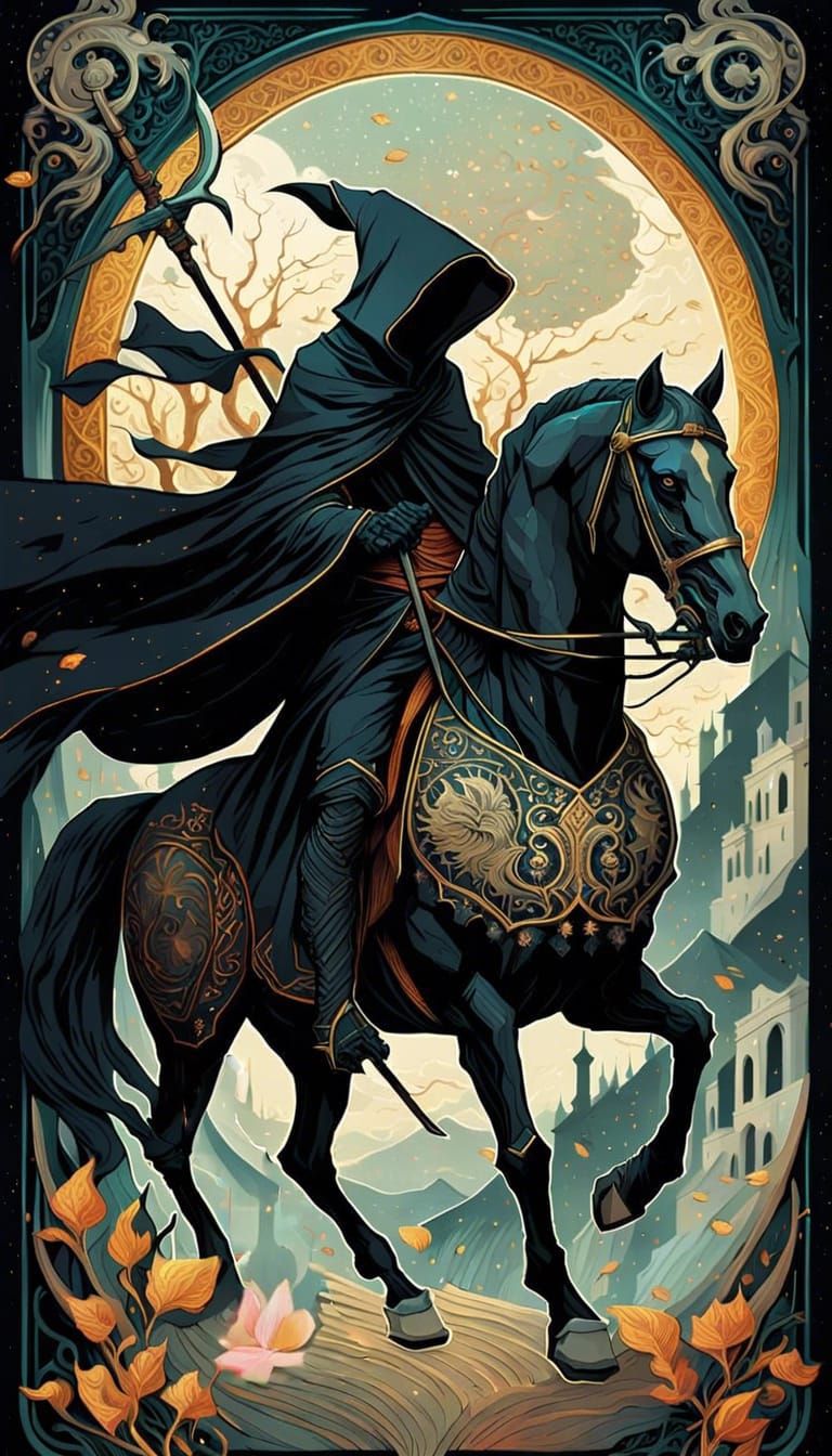 Grim Reaper Tarot Card Illustration