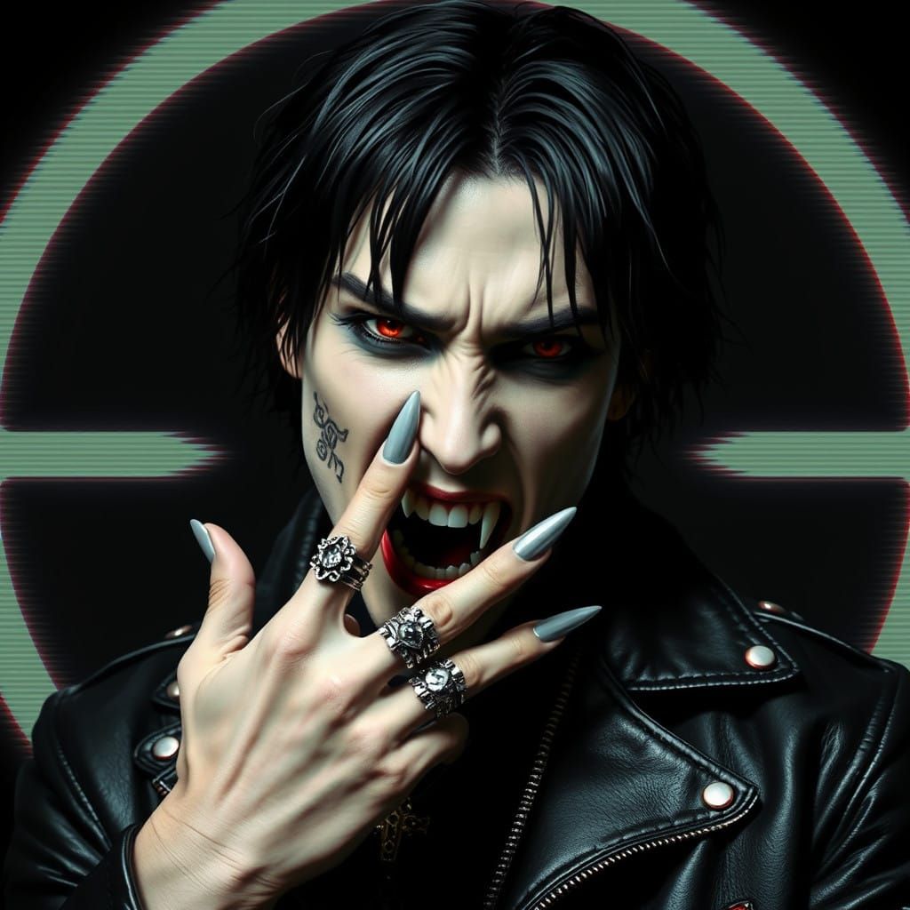 Gothic Vampire Priest in a Cyberpunk Western Aesthetic