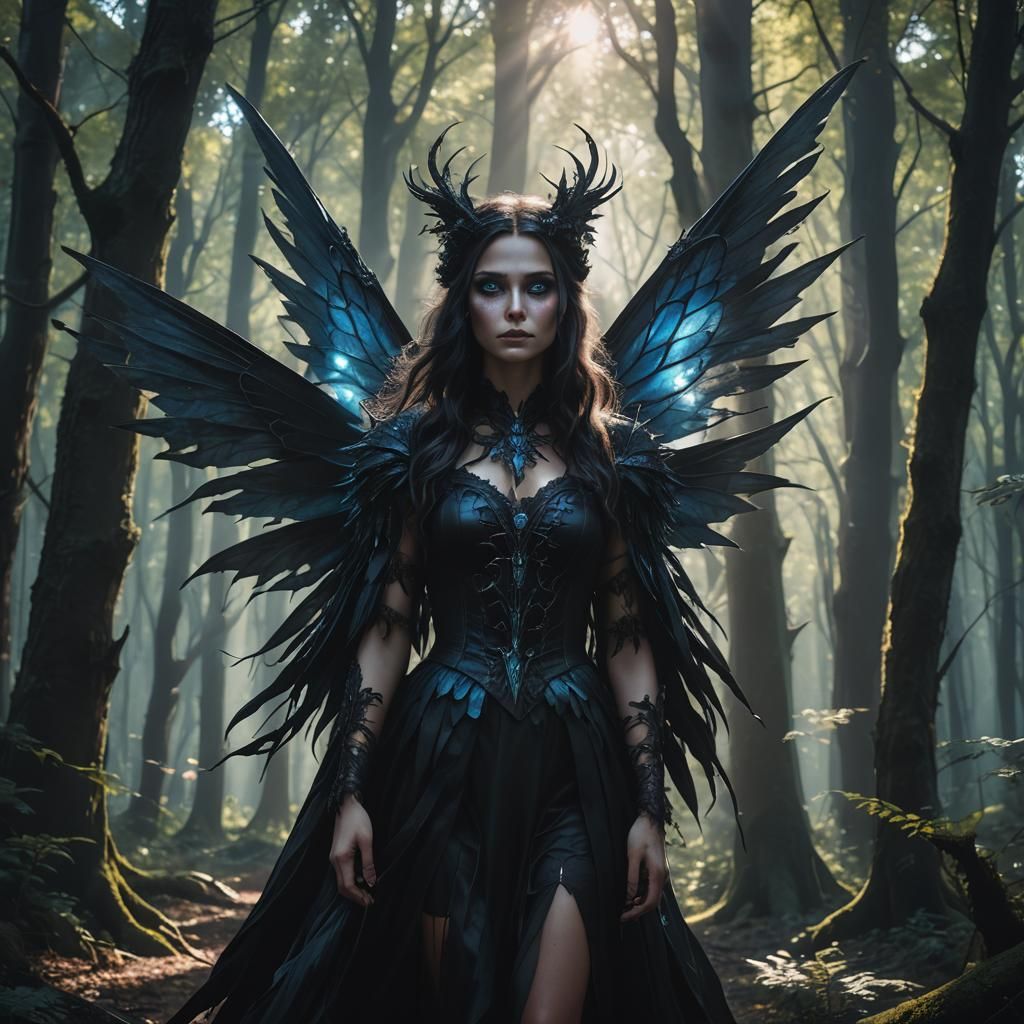Dark Fairy Witch in a Dark Forest