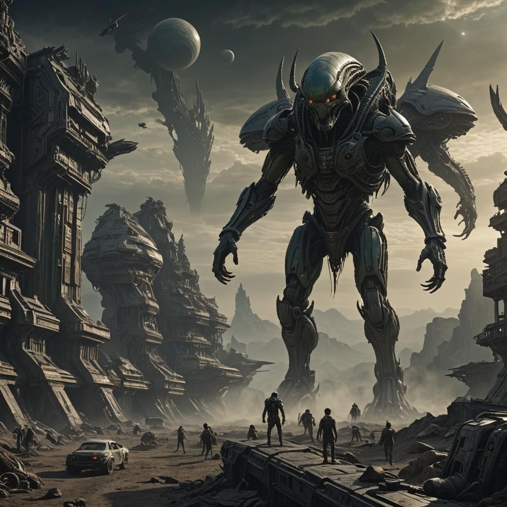 Epic Alien Scene: Digital Matte Painting