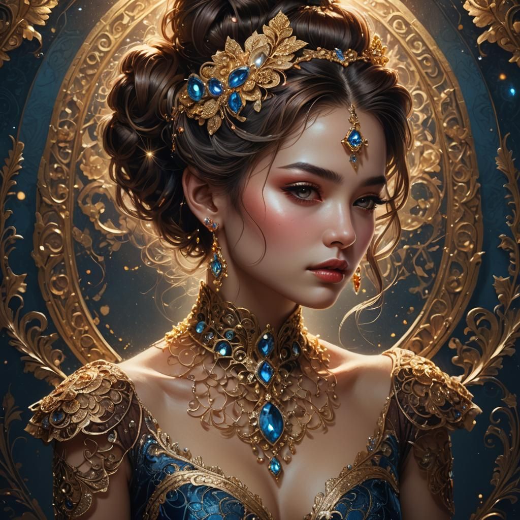 Gem Adorned Woman in Fantasy Concept Art