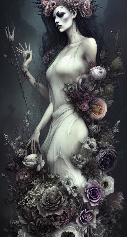 Goddess of Death and Decay in Oil Painting