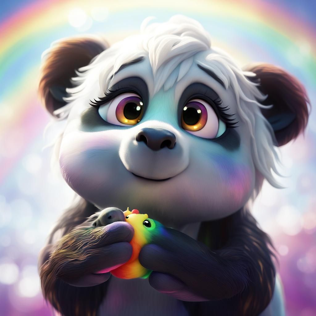 Adorable begging panda