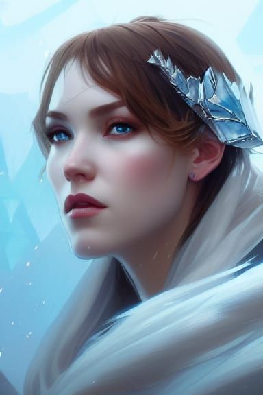 Ice Princess Portrait in Anime Style