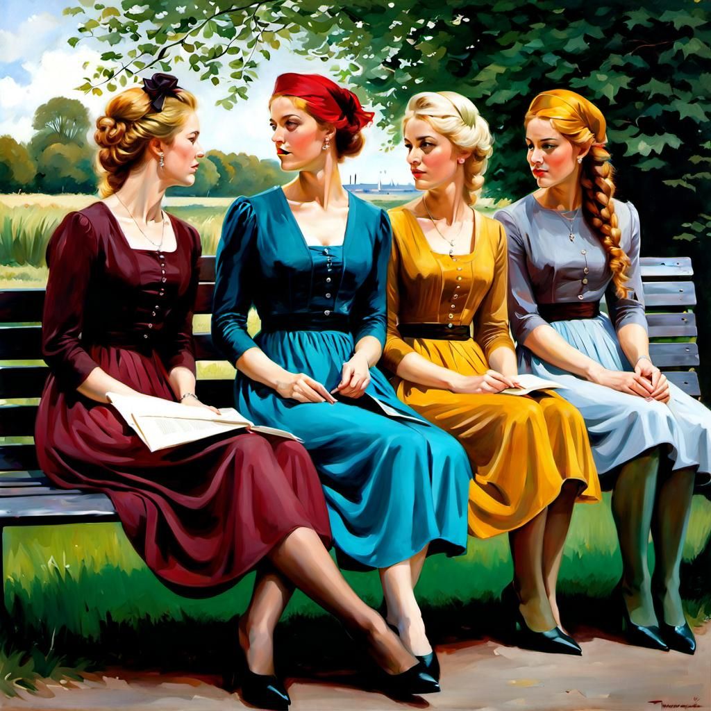 Danish Girls in Copenhagen: Oil Painting Portrait