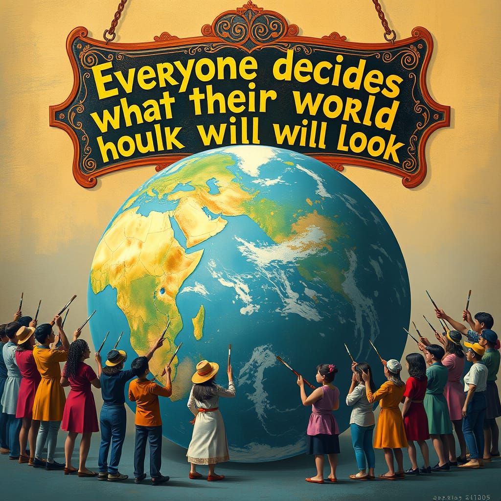 Multicultural Harmony Unfolds as Eight Billion Artists Paint...