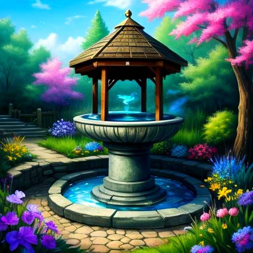 Enchanted Wishing Well in Fantasy Style