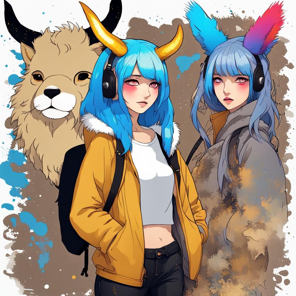 Korean Woman with Horns and Tail on Airship