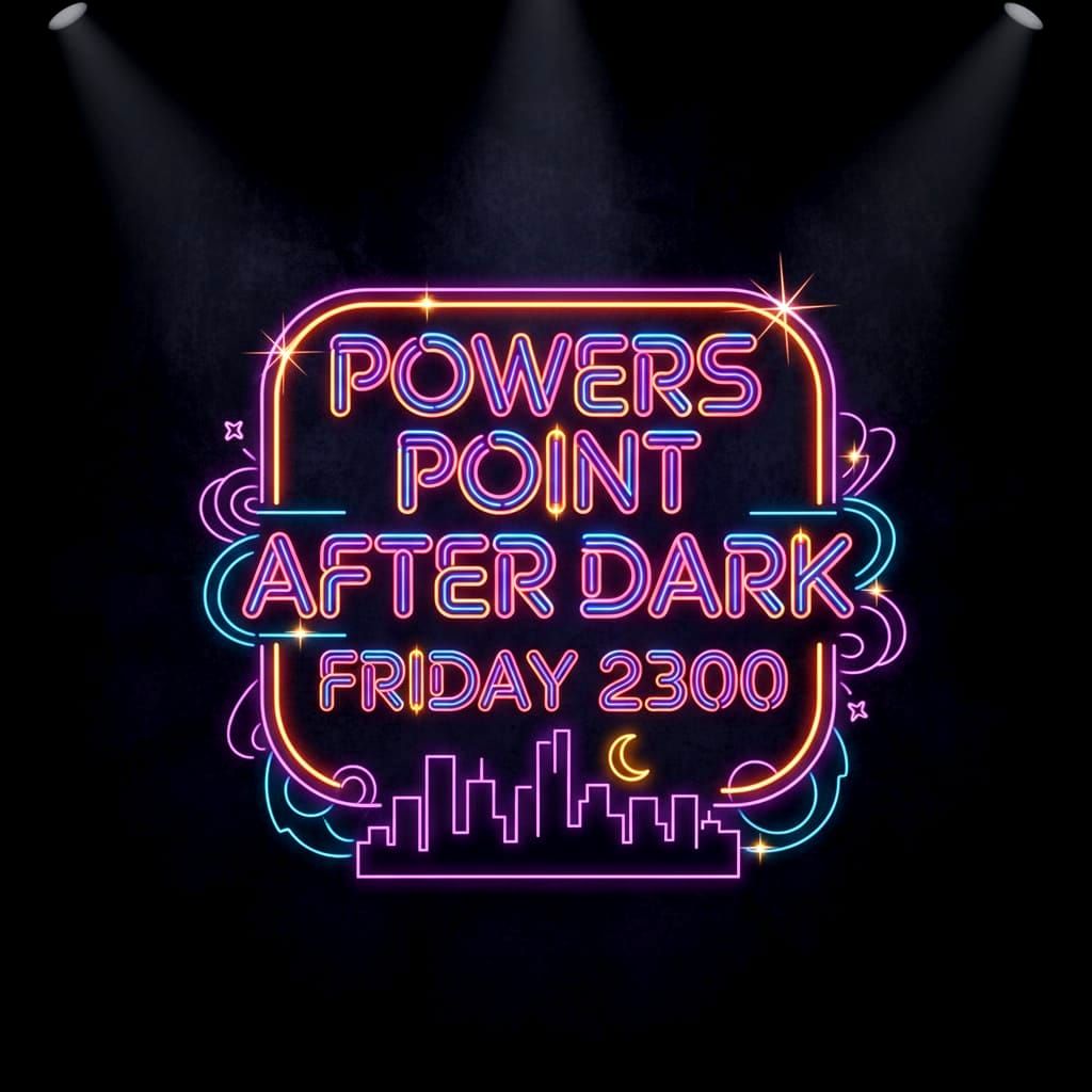 Powers Point After Dark Logo - Hyper Stylized Text