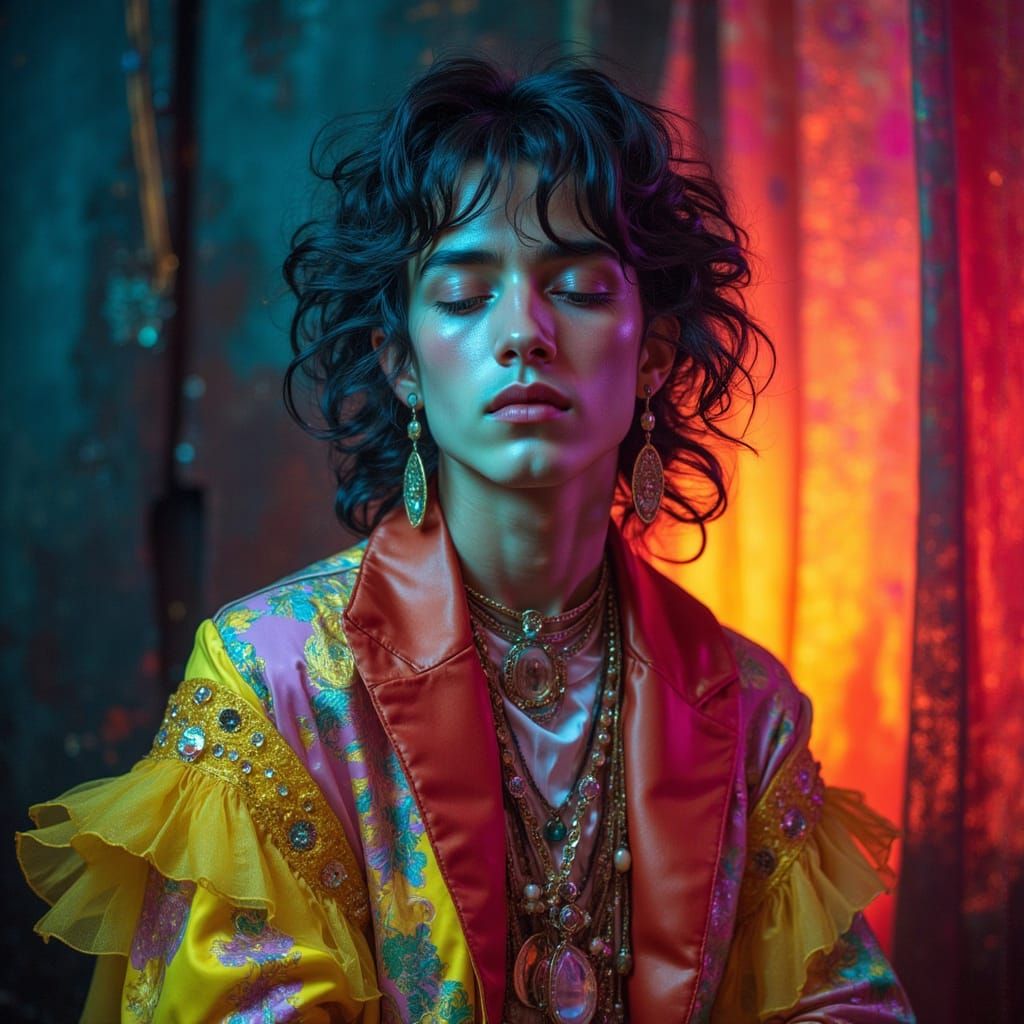 Vibrant P-Pop Idol in Dawn Hues