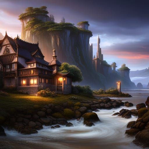 Fantastical Belly: Detailed Matte Painting in 8k