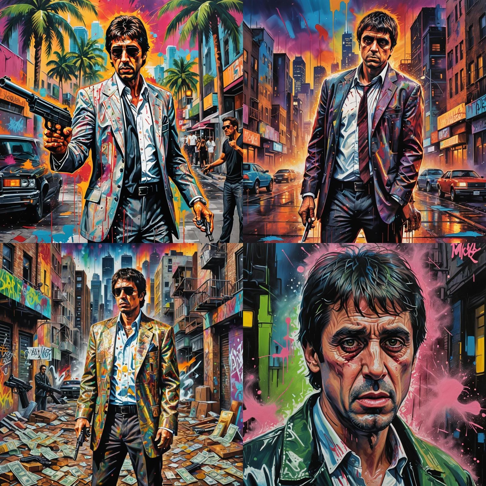 Scarface Graffiti Art in Street Style