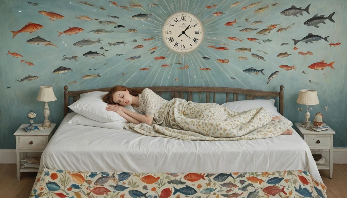 Dreamlike Aura Surrounds Sleeping Figure in Surreal Illustra...